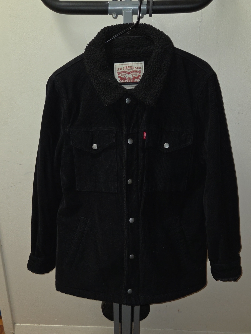 Levi's Black Sherpa Collar Corduroy Jacket